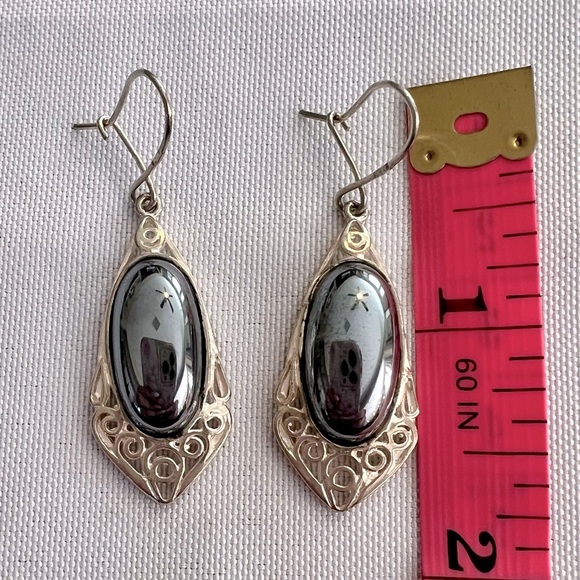 Sterling Silver and Hematite Earrings - Picture 3 of 6